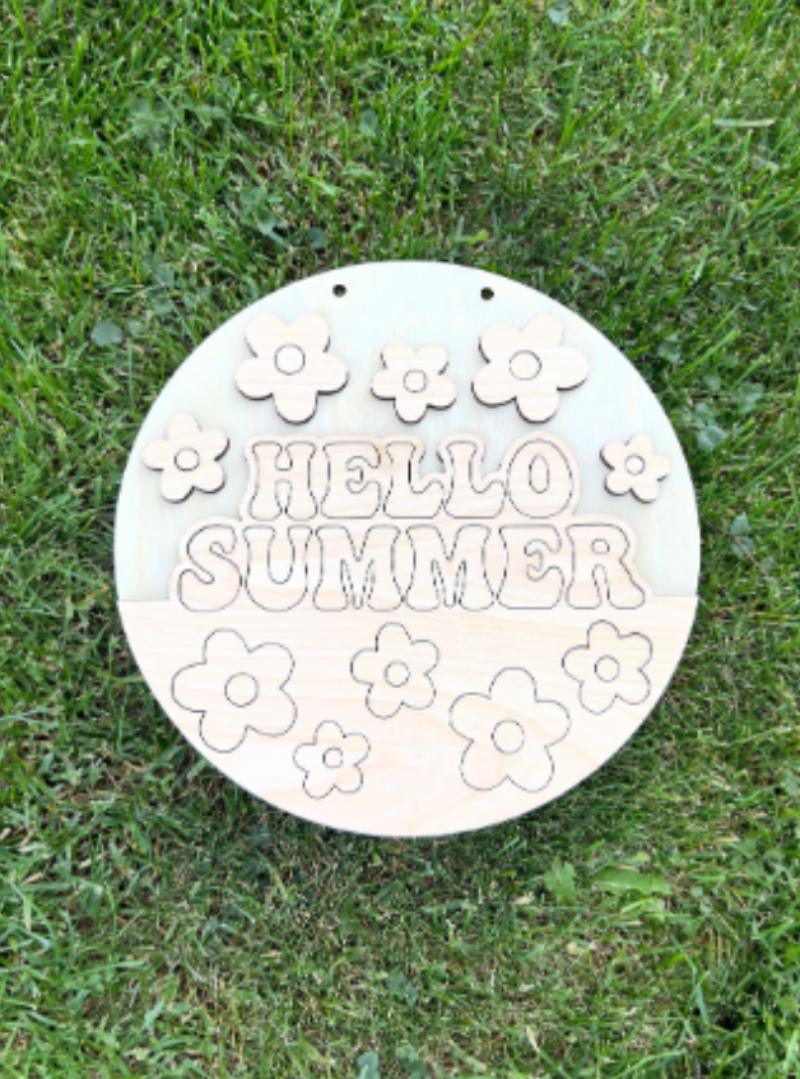 Hello Summer Floral DIY Door Hanger