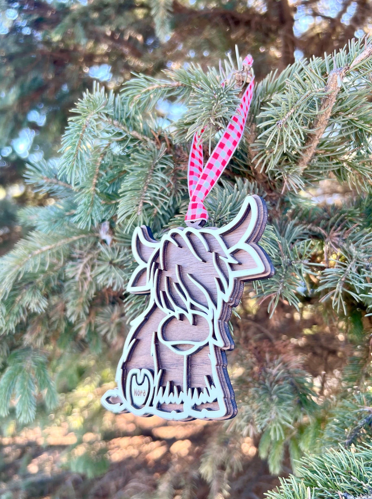 Personalized Highland Cow Ornament