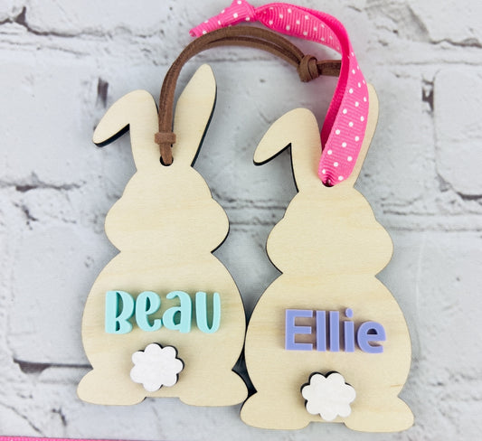 Personalized Bunny Easter Basket Name Tags