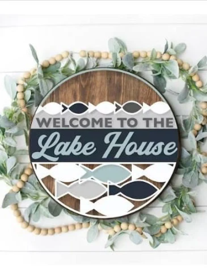 Welcome to the Lake House DIY Door Hanger