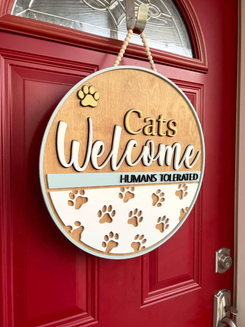 Custom cat home door hanger - Salty Dog Mercantile