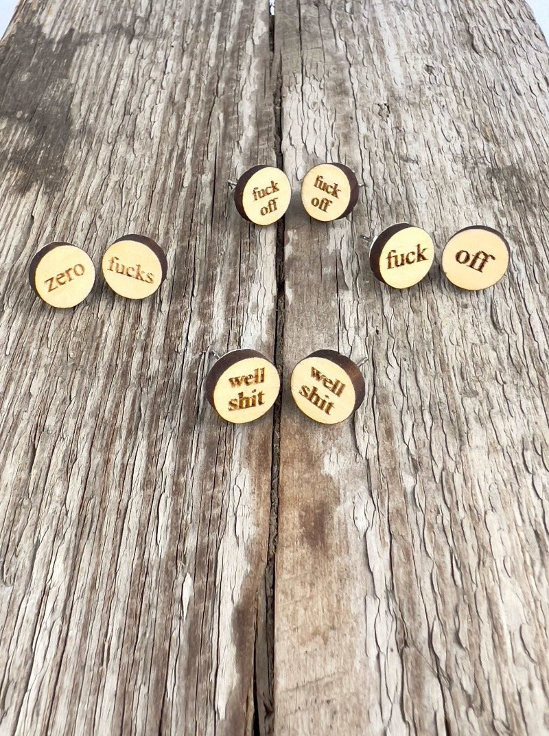 Funny humor stud earrings - Salty Dog Mercantile