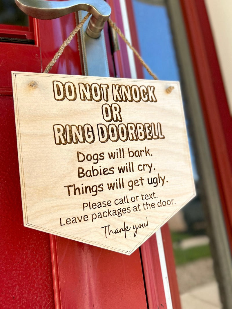 Delivery driver door bell cover, Don't knock ring bell door décor, Cover doorbell sign, Dog husband deliveries, Stocking stuffer, Gift tag,