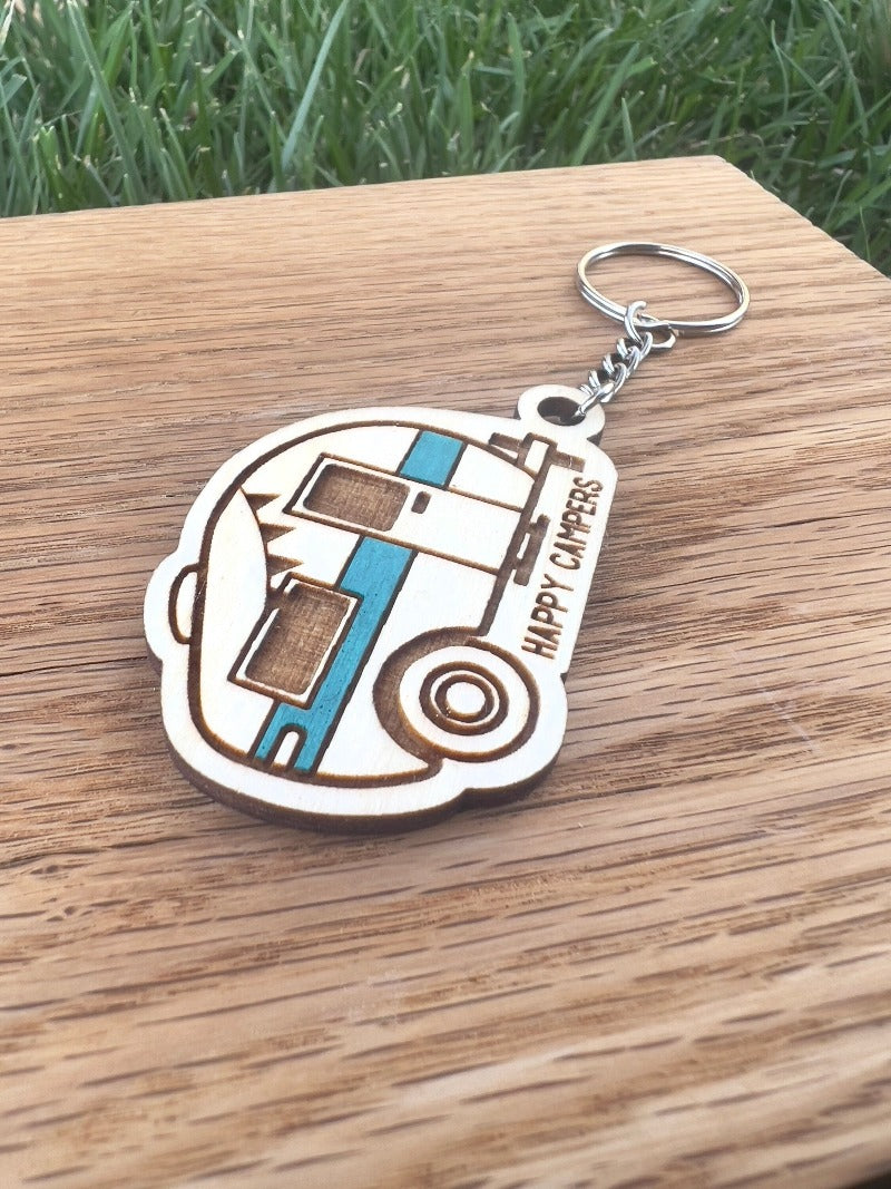 Camping keychain, gift for dad, rv gift, husband gift, happy camper, outdoorsy, camping accessories, nature lover gift, adventure gift