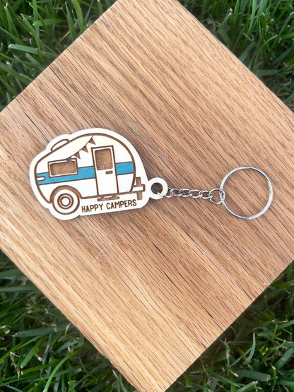 Camping keychain, gift for dad, rv gift, husband gift, happy camper, outdoorsy, camping accessories, nature lover gift, adventure gift