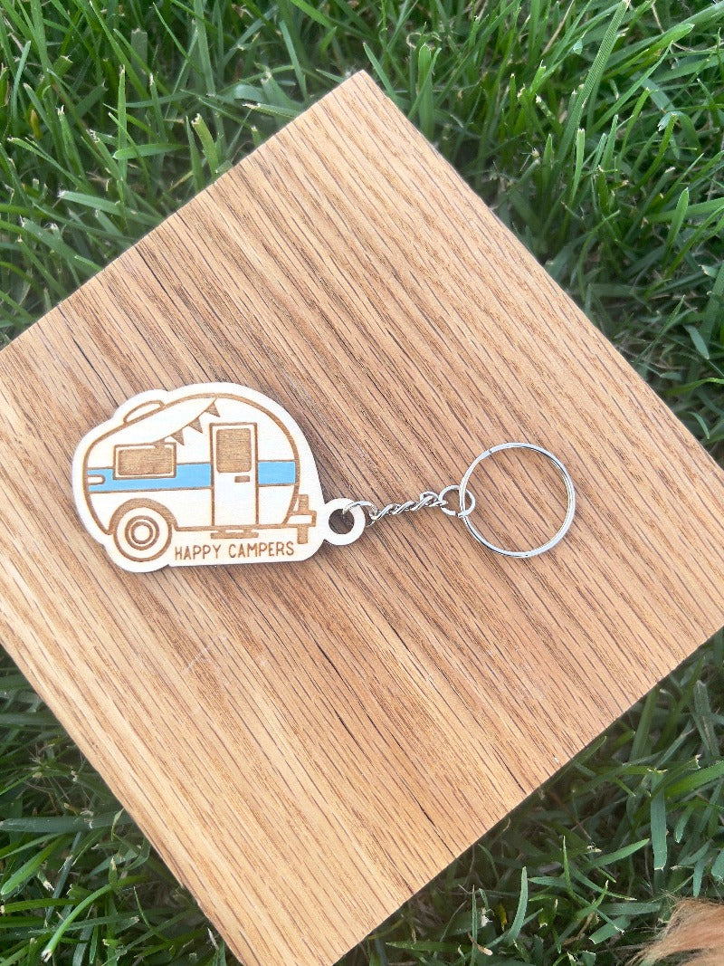 Happy camper keychain - Salty Dog Mercantile