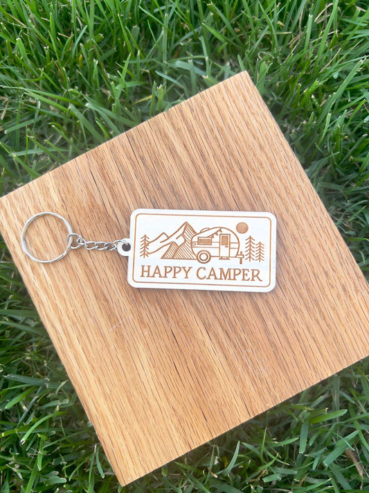 Happy camper keychain - Salty Dog Mercantile