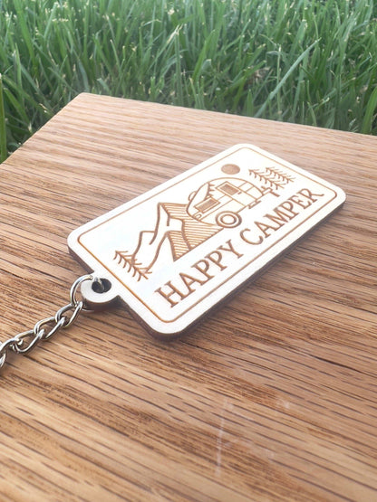 Happy camper keychain - Salty Dog Mercantile