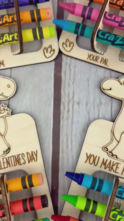 Valentines Day Dinosaur Coloring Cards, Kids Class Valentines Crafts, Personalized Valentines for Kids