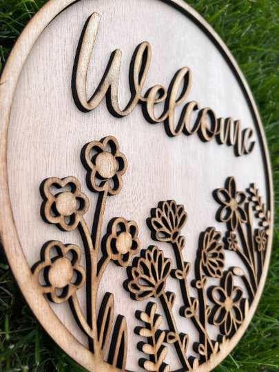 Floral Welcome DIY Door Hanger - Salty Dog Mercantile