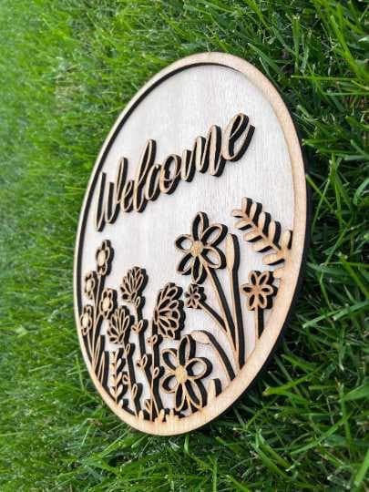 Floral Welcome DIY Door Hanger - Salty Dog Mercantile