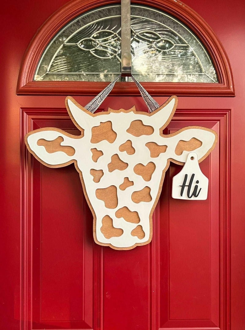 Cow print door hanger - Salty Dog Mercantile