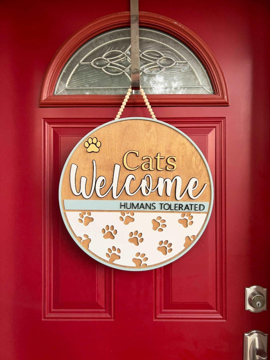 Custom cat home door hanger - Salty Dog Mercantile