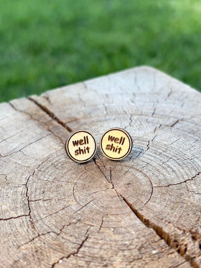 Well shit stud earrings - Salty Dog Mercantile