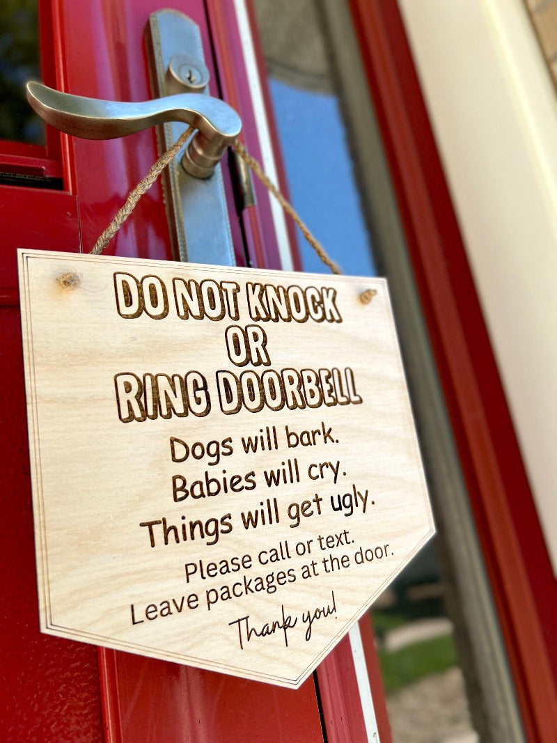 Please Do Not Ring Doorbell.... Baby Sleeping Sign | Black & White -  Walmart.com
