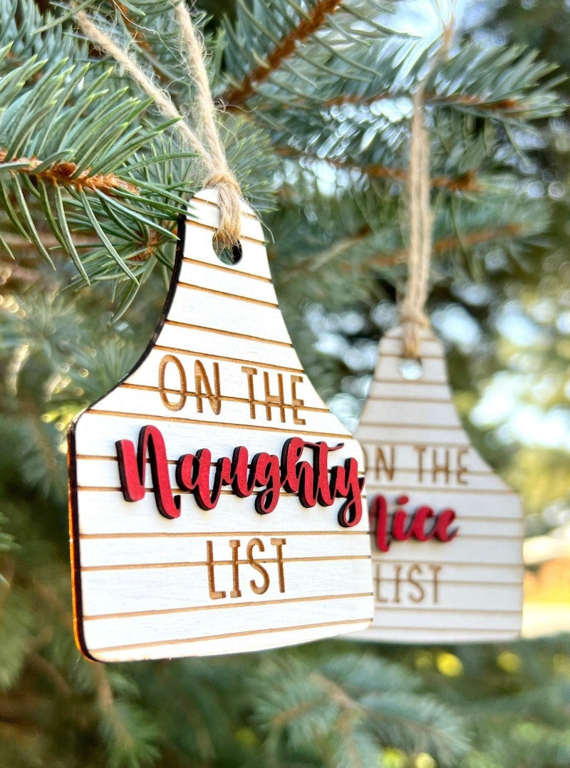 On the naughty list ornament - Salty Dog Mercantile