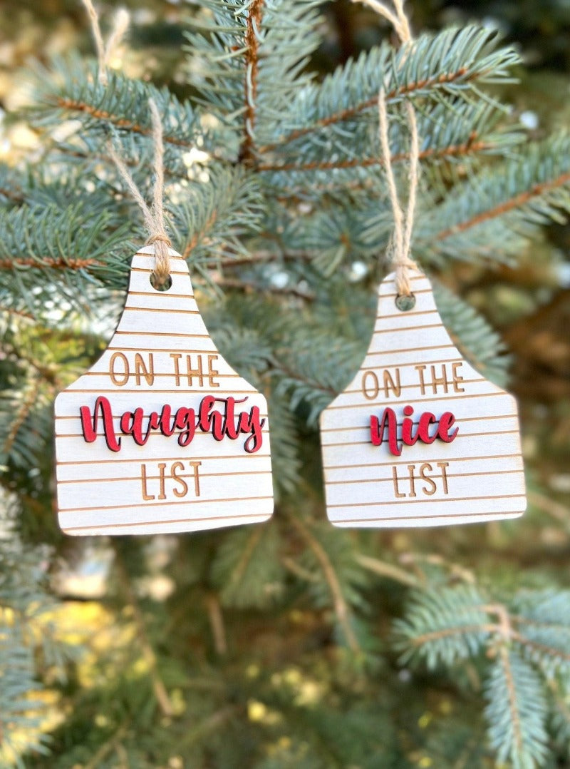 On the naughty list ornament - Salty Dog Mercantile