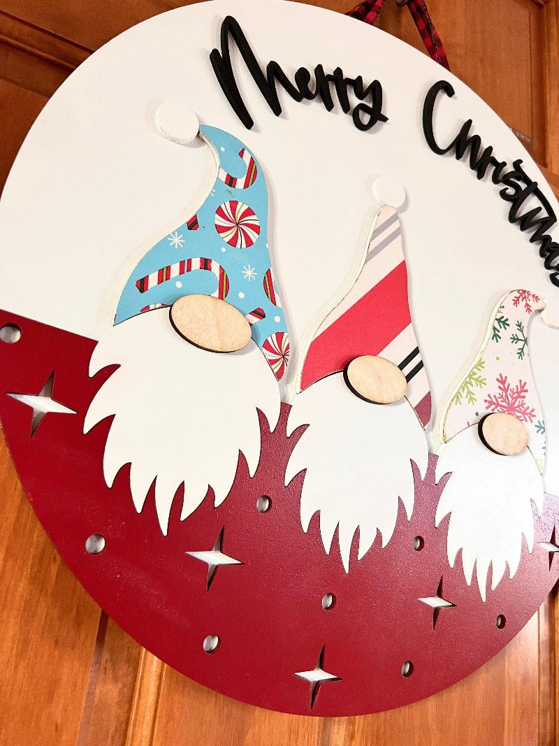 Gnome holiday door hanger - Salty Dog Mercantile