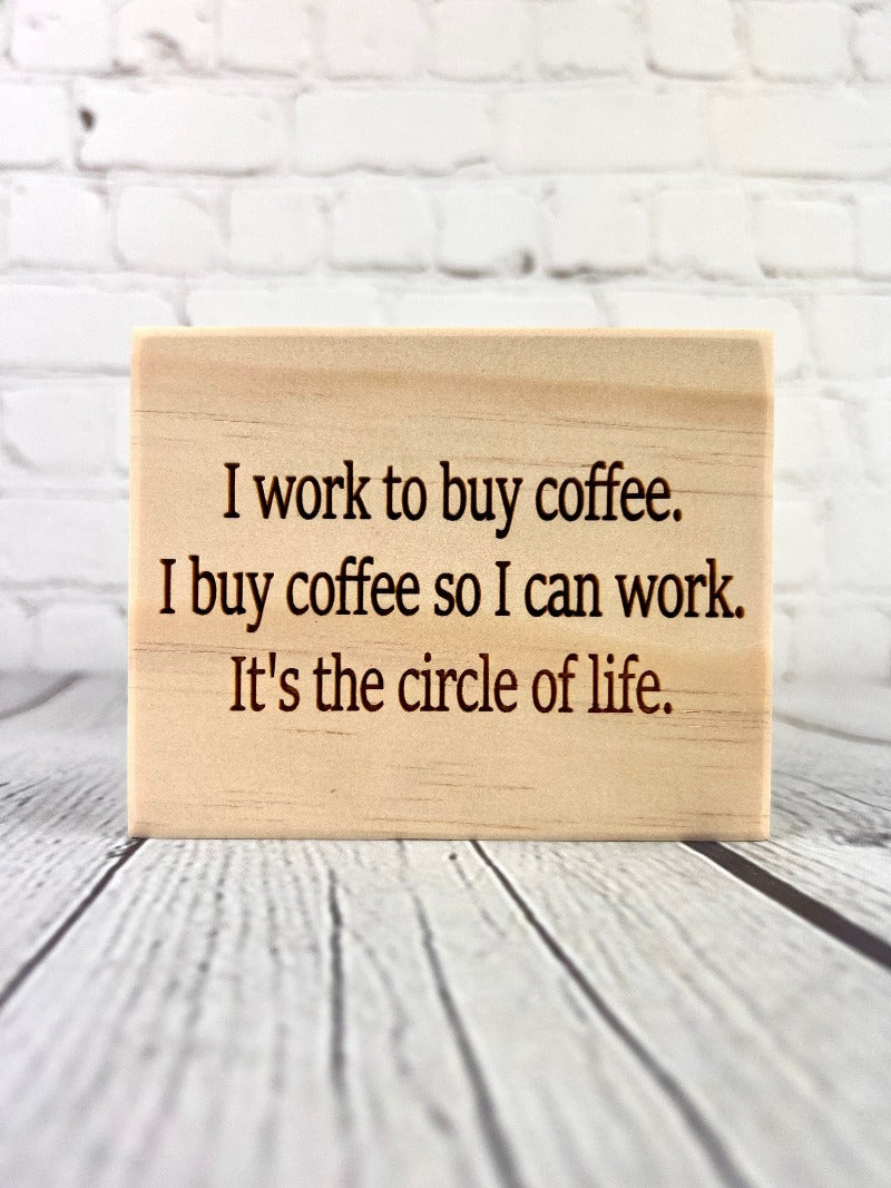 funny potty mouth sign, funny coffee gift, funny office sign, funny desk sign, funny mini wood sign, funny block sign