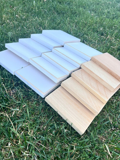 bulk 5-6" wood blanks, craft supplies, reclaimed wood, DIY crafts, unfinished wood, tiered tray blanks, ready to paint wood tiles