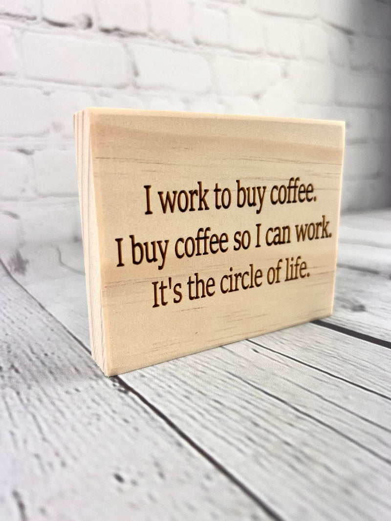 funny potty mouth sign, funny coffee gift, funny office sign, funny desk sign, funny mini wood sign, funny block sign