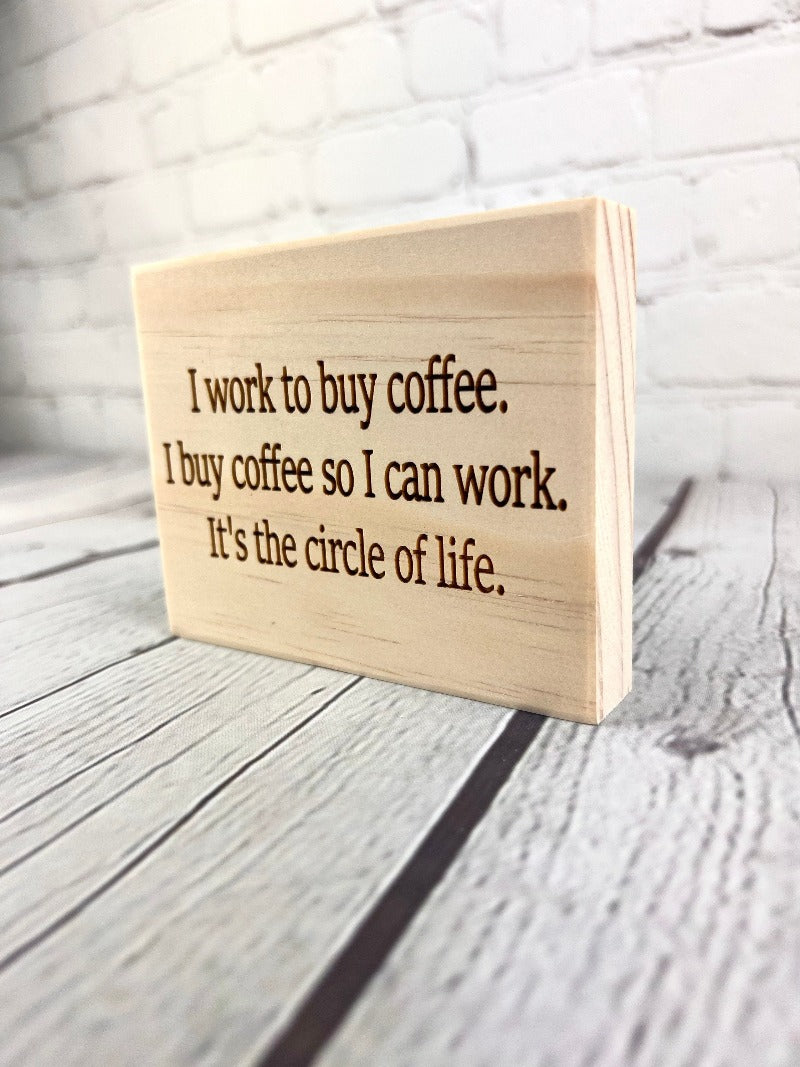 funny potty mouth sign, funny coffee gift, funny office sign, funny desk sign, funny mini wood sign, funny block sign