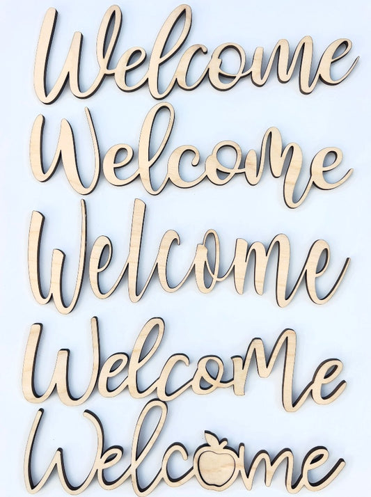 Wooden Welcome, Unfinished Wood Words, DIY Projects, Door Hangers, Wreath Making, Wooden Letters, 3D Wood Shapes