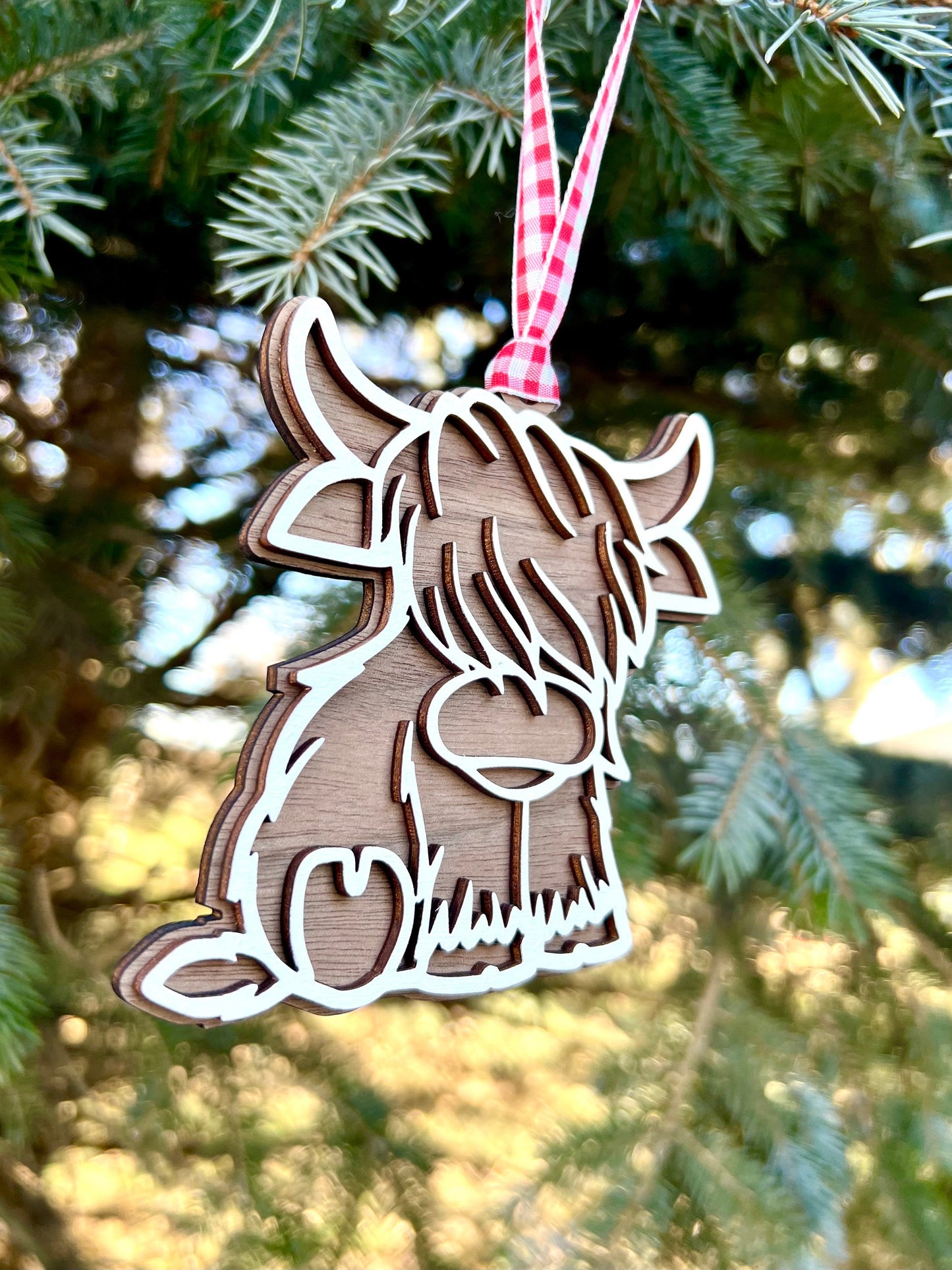 Highland Cow Ornament, 2023 Cow, 2023 Highland Cow, Scotland Ornament, Baby Cow, Baby Shower Gift, Pregnancy Announcement