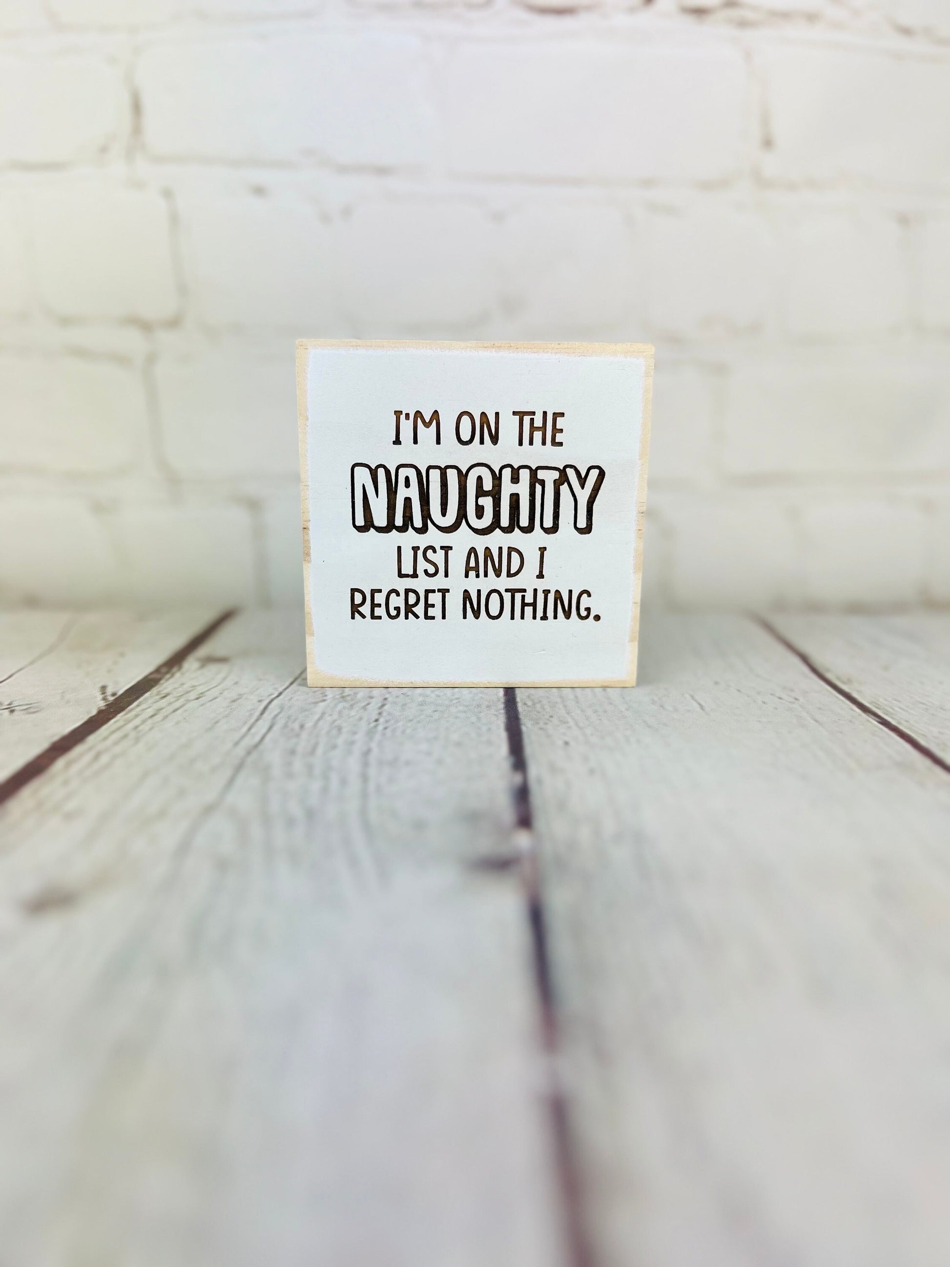 funny naughty list, funny holiday sign, funny office sign, funny desk sign, funny mini wood sign, funny block sign