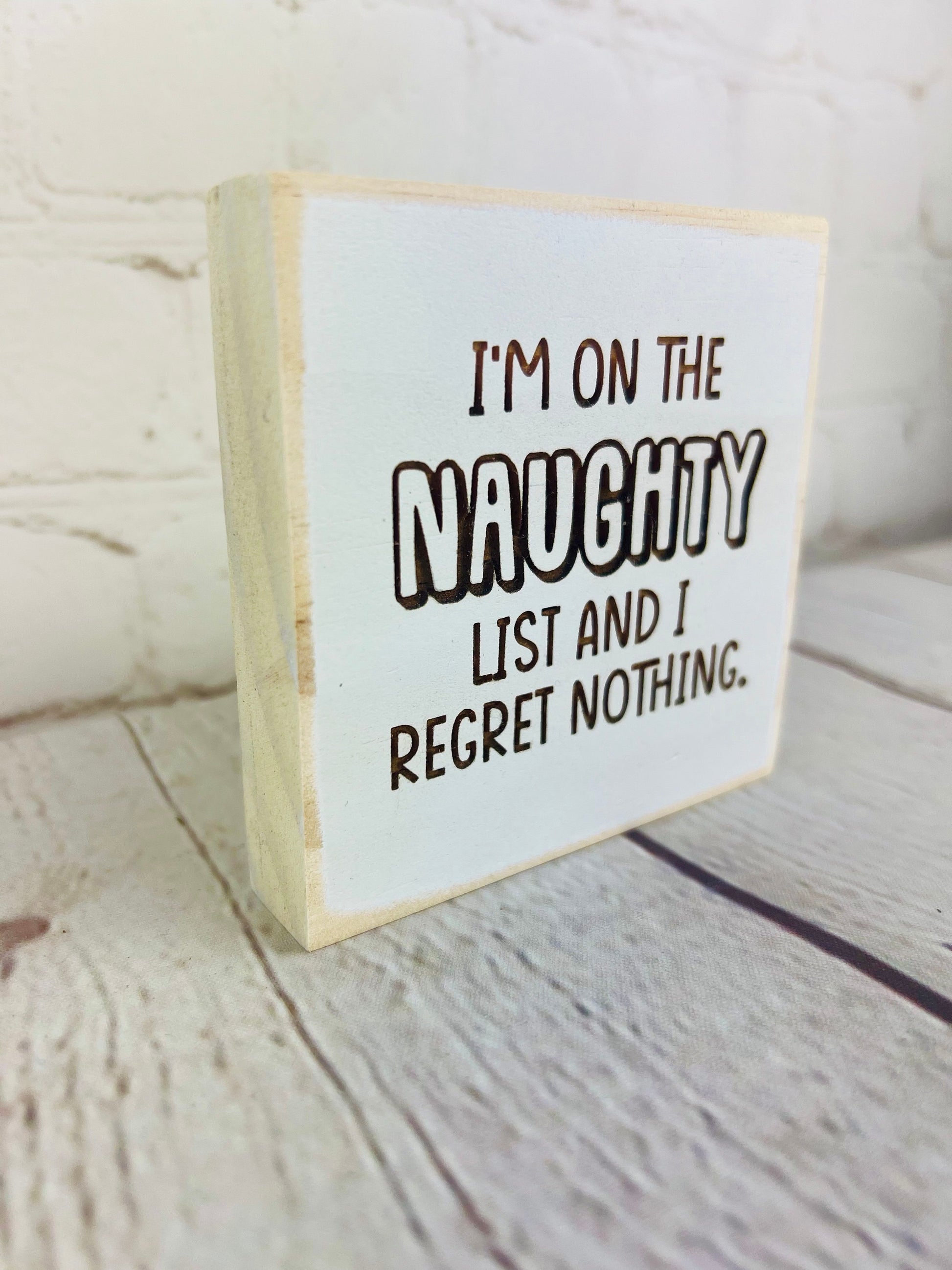 funny naughty list, funny holiday sign, funny office sign, funny desk sign, funny mini wood sign, funny block sign