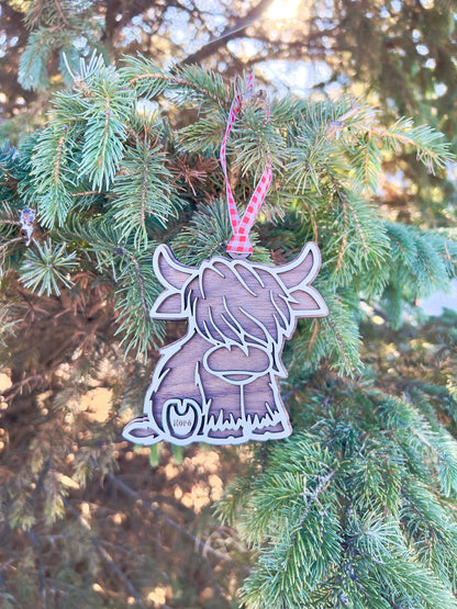 Highland Cow Ornament, Personalized Cow, Highland Cow Ornament, Personalized Ornament, Personalized Baby Cow