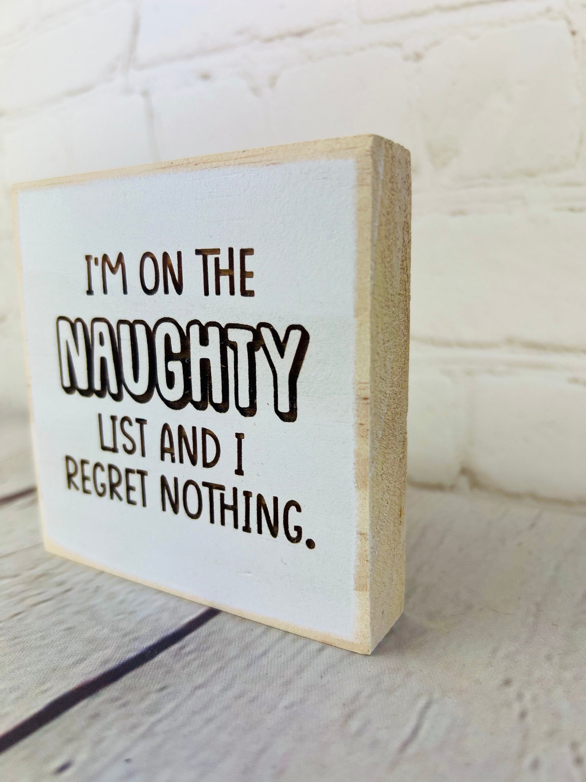 funny naughty list, funny holiday sign, funny office sign, funny desk sign, funny mini wood sign, funny block sign