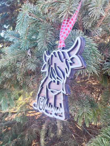 Highland Cow Ornament, Personalized Cow, Highland Cow Ornament, Personalized Ornament, Personalized Baby Cow