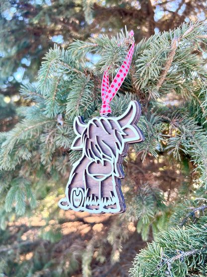 Highland Cow Ornament, Personalized Cow, Highland Cow Ornament, Personalized Ornament, Personalized Baby Cow