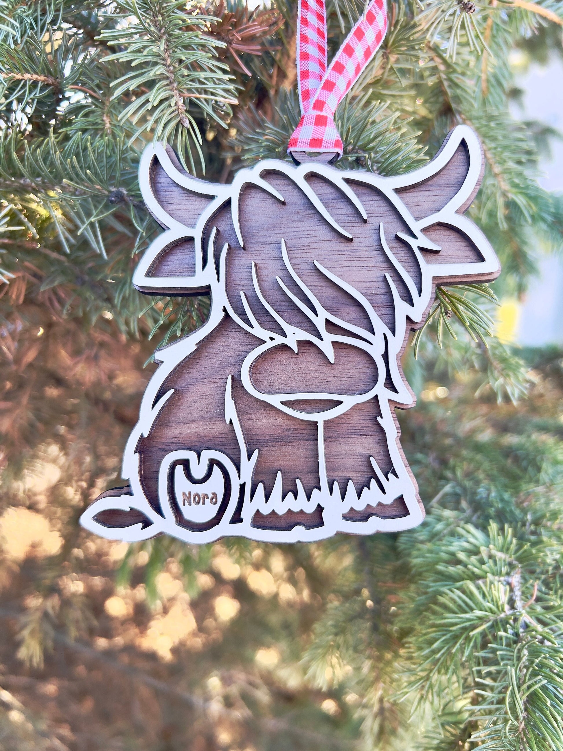 Highland Cow Ornament, Personalized Cow, Highland Cow Ornament, Personalized Ornament, Personalized Baby Cow