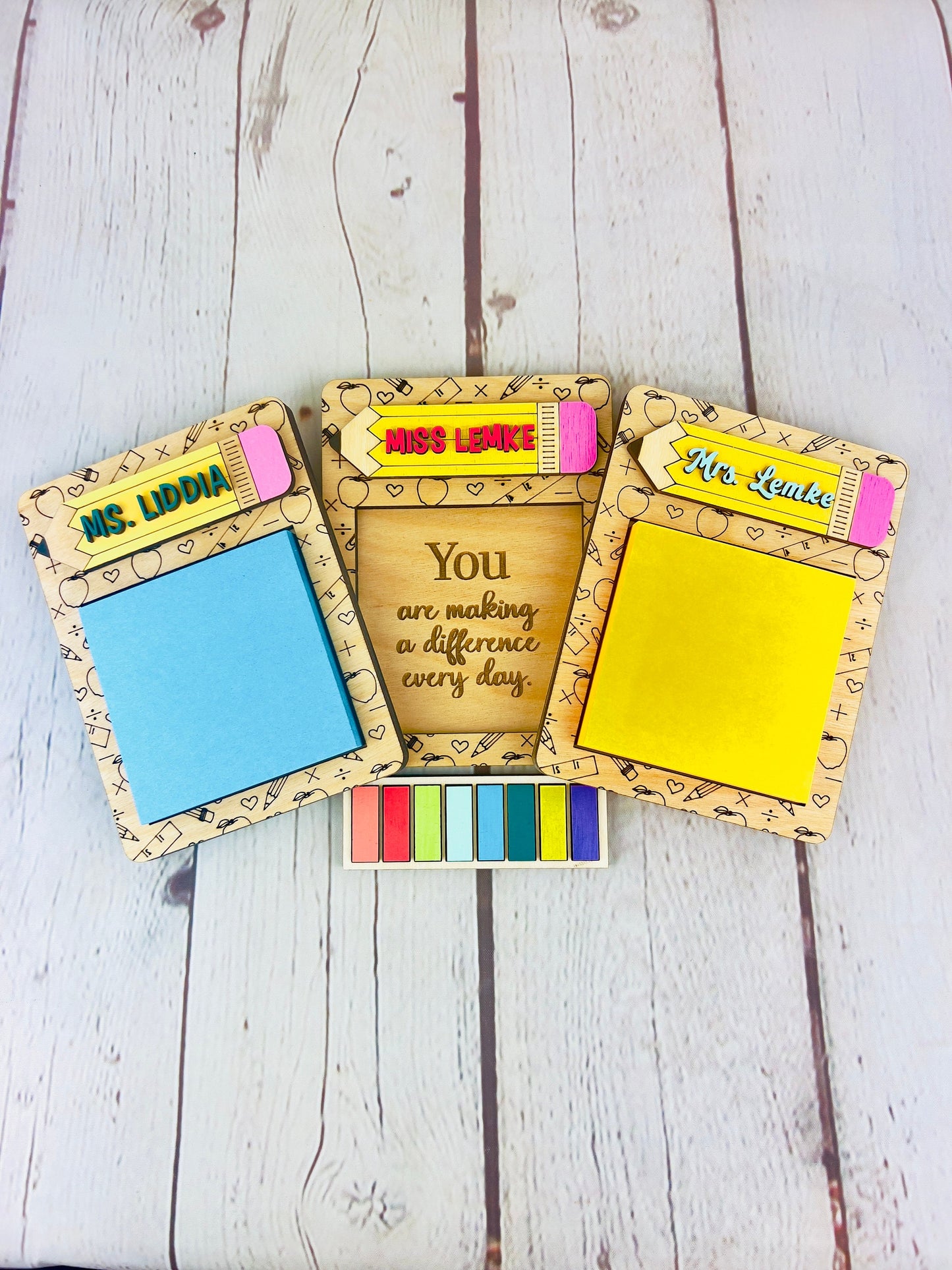 Personalized Teacher Sticky Note Holder