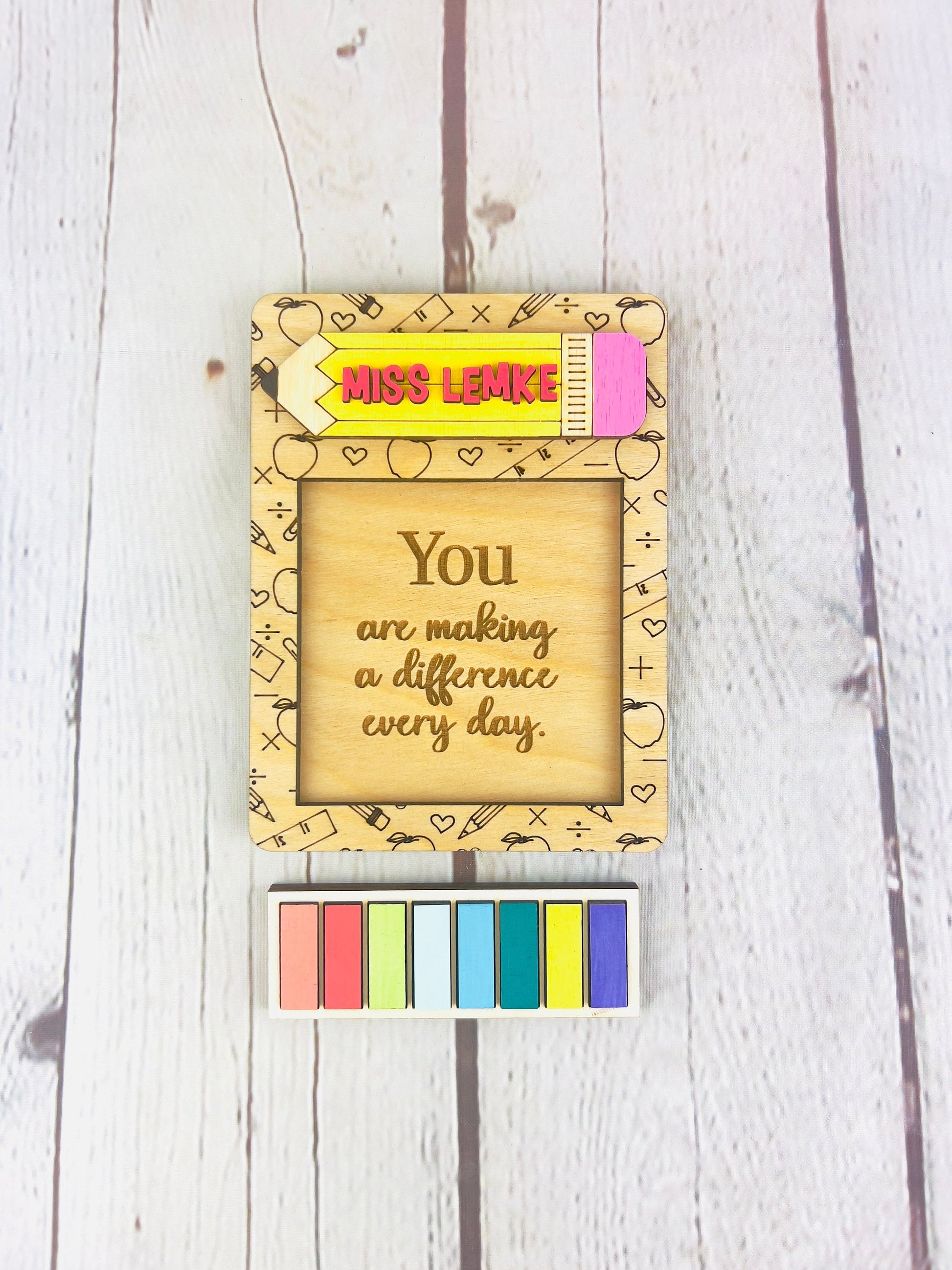 Personalized Teacher Sticky Note Holder