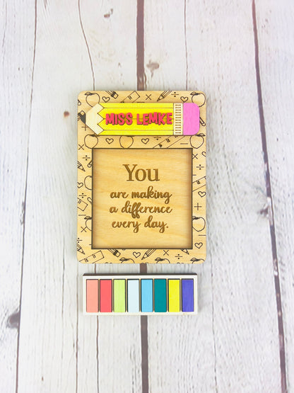 Personalized Teacher Sticky Note Holder