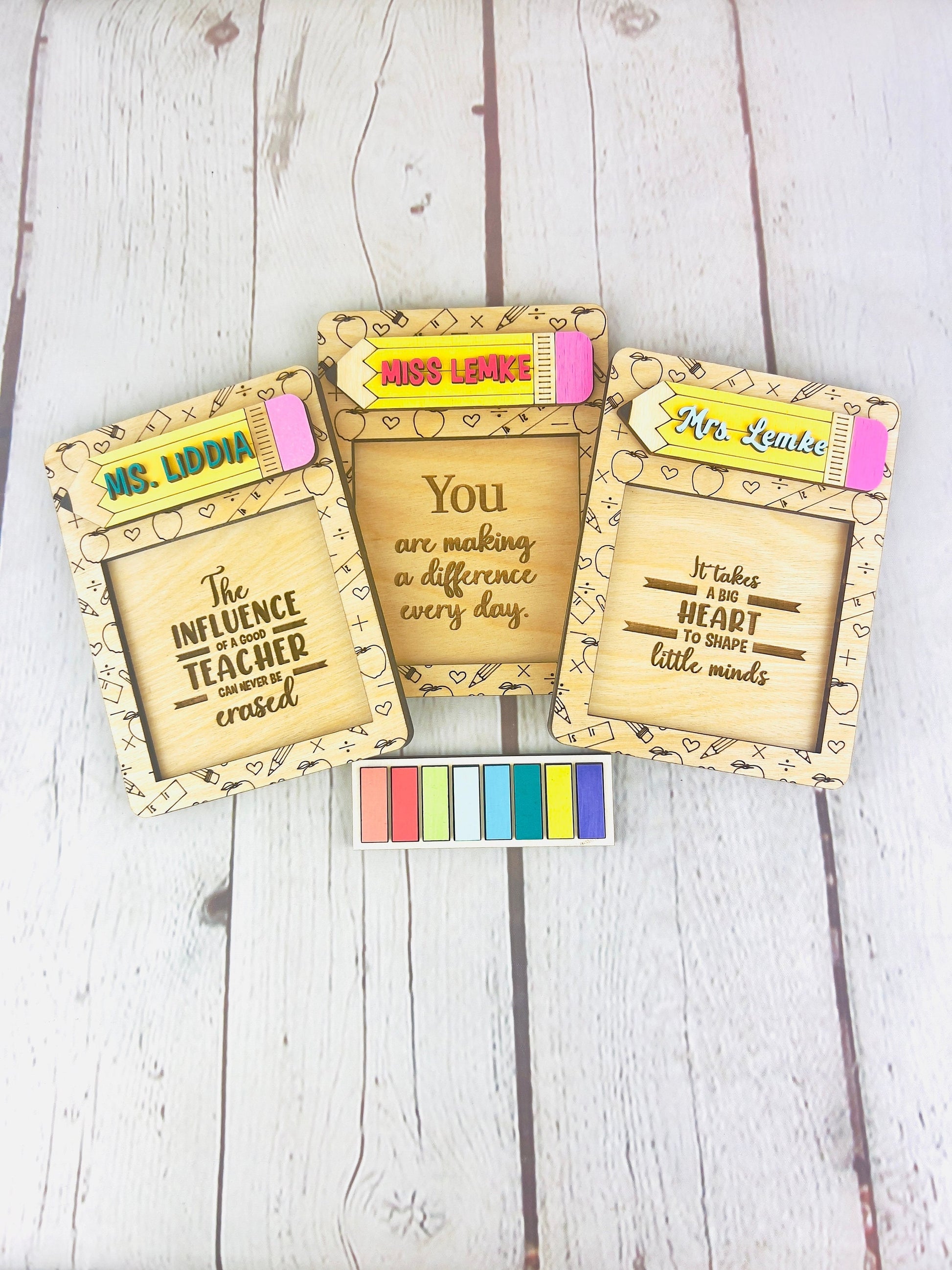 Personalized Teacher Sticky Note Holder